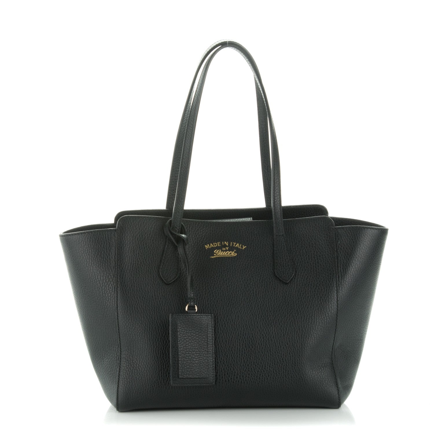 Gucci Pebbled Calfskin Small Swing Tote Black 1 of 7