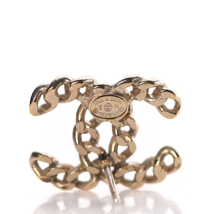 Chanel Metal Chain Link CC Earrings Gold 4 of 5