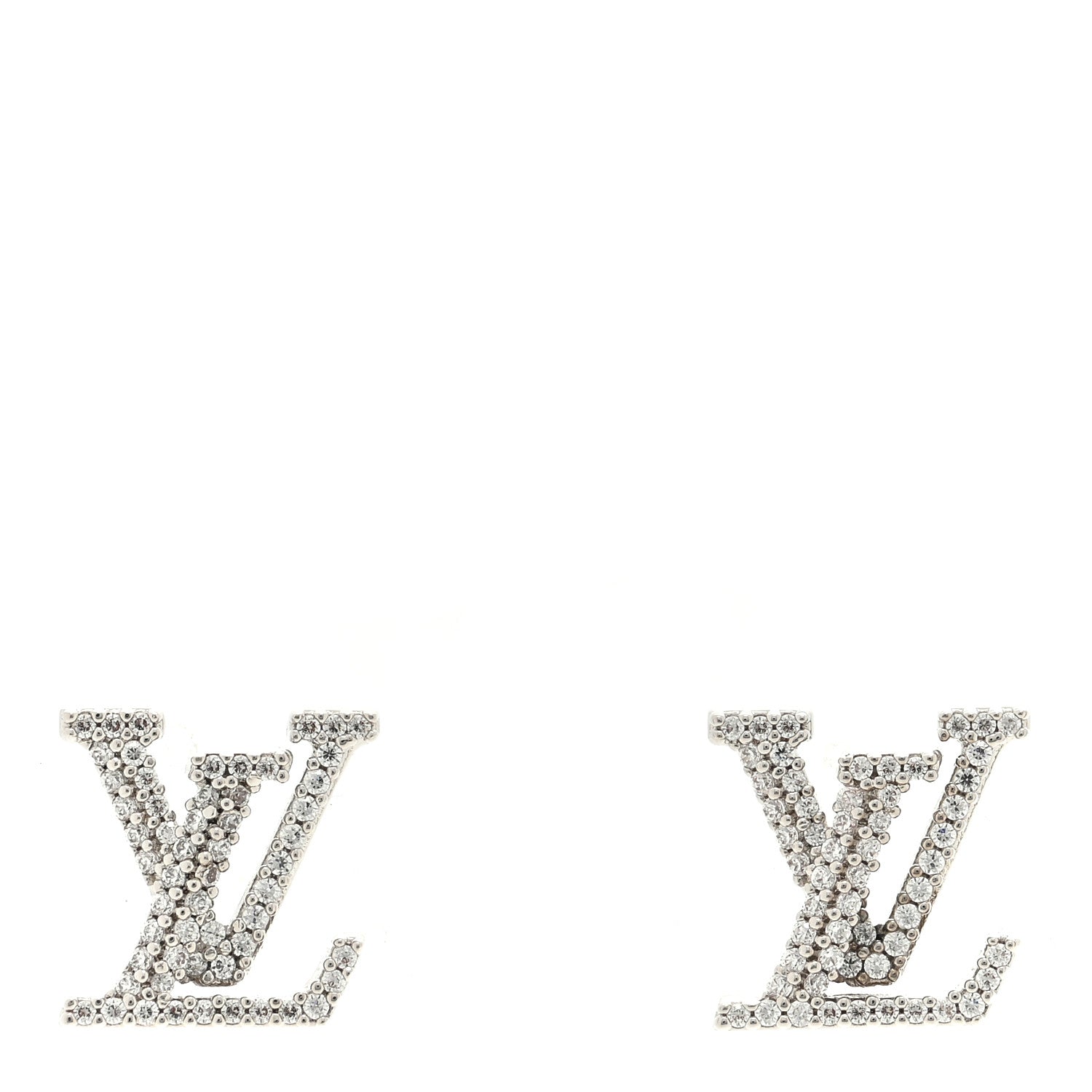 Louis Vuitton Crystal LV Iconic Earrings Silver 1 of 4
