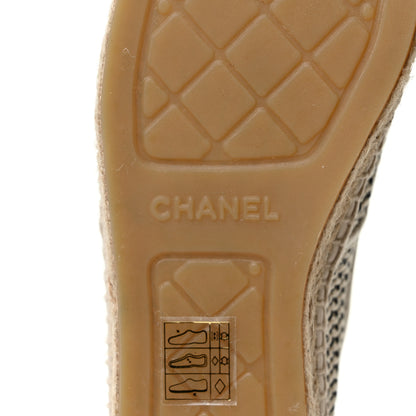 Chanel Mesh Grosgrain CC Espadrilles 39 Beige Black 7 of 8