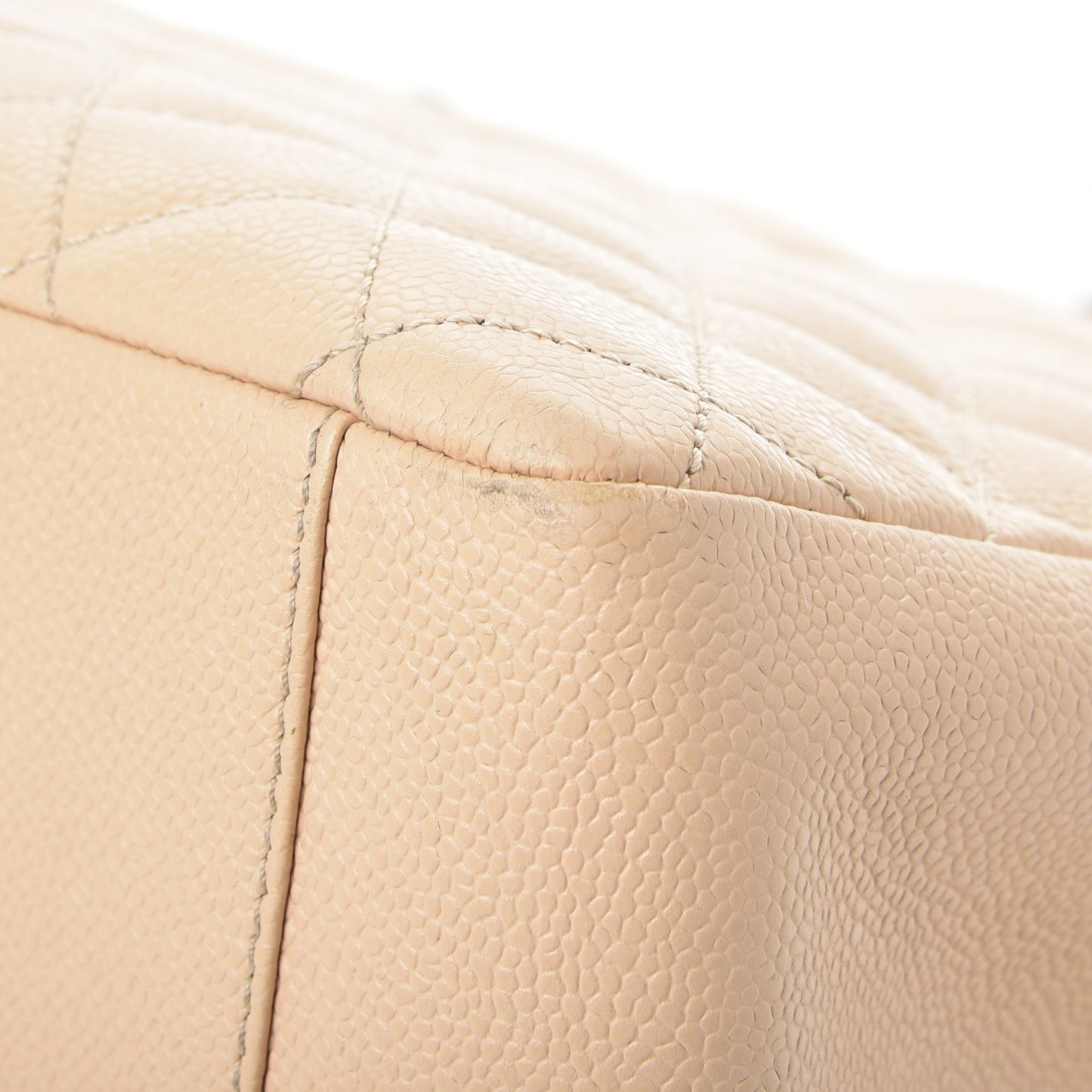 Caviar Quilted Grand Shopping Tote GST Beige Clair
