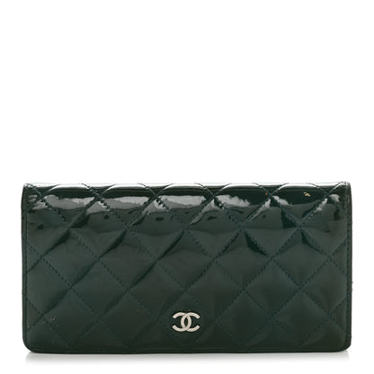 Chanel Patent Calfskin Quilted Yen Wallet Blue 1 of 15