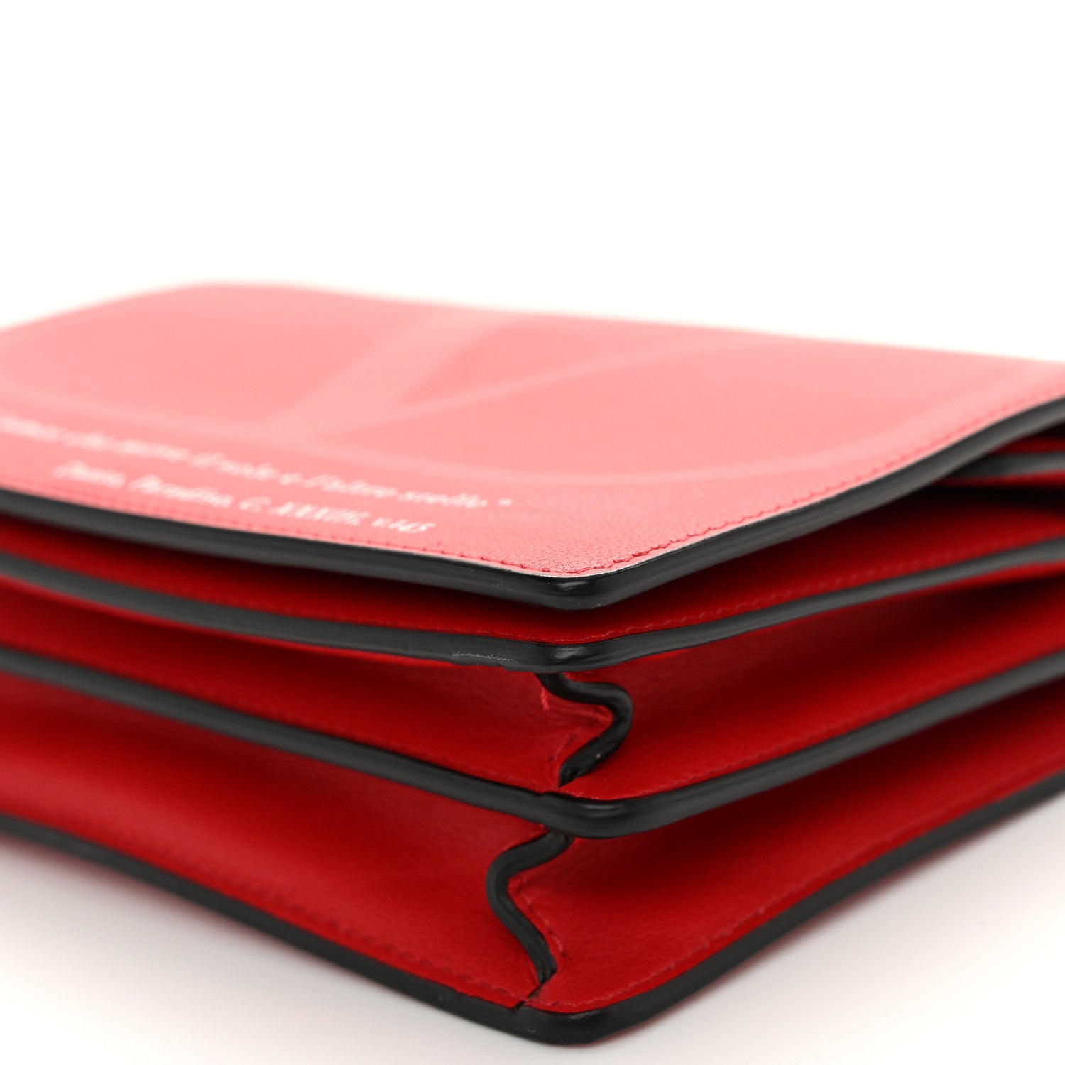 Valentino Garavani Calfskin Love Lab Go Logo Wallet on Chain Rouge Pur 9 of 10