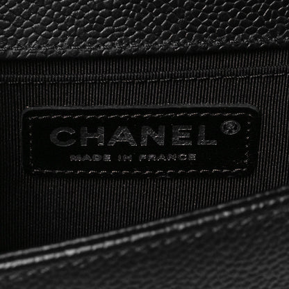 Chanel Caviar Chevron Quilted Small Boy Flap Black 6 of 11