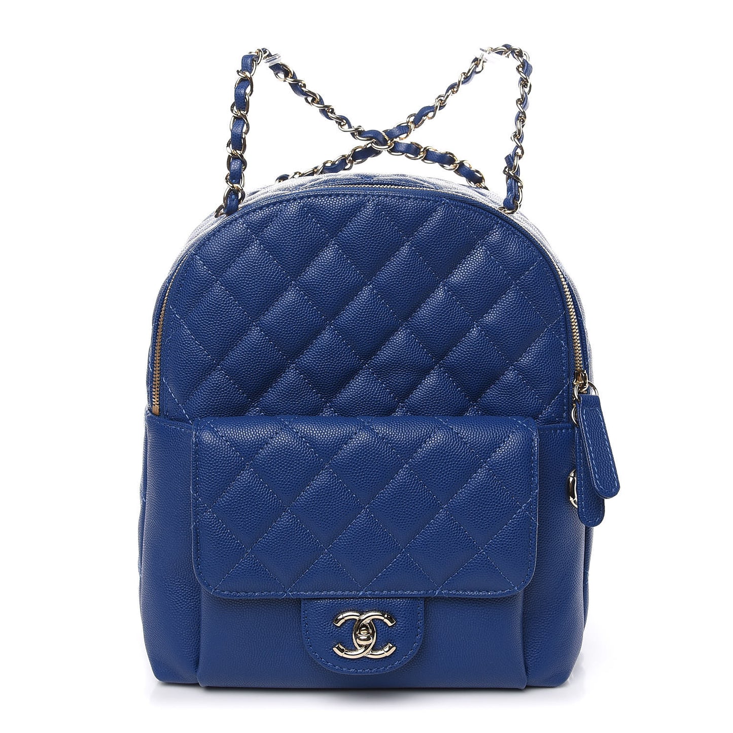 Caviar Quilted Large CC Day Backpack Blue
