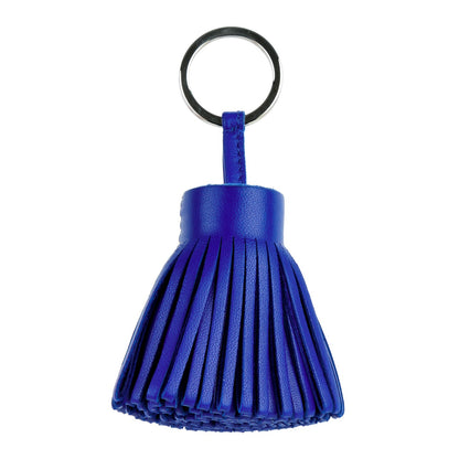 Hermes Lambskin Carmen Tassel Key Holder Bleu Electrique 1 of 5