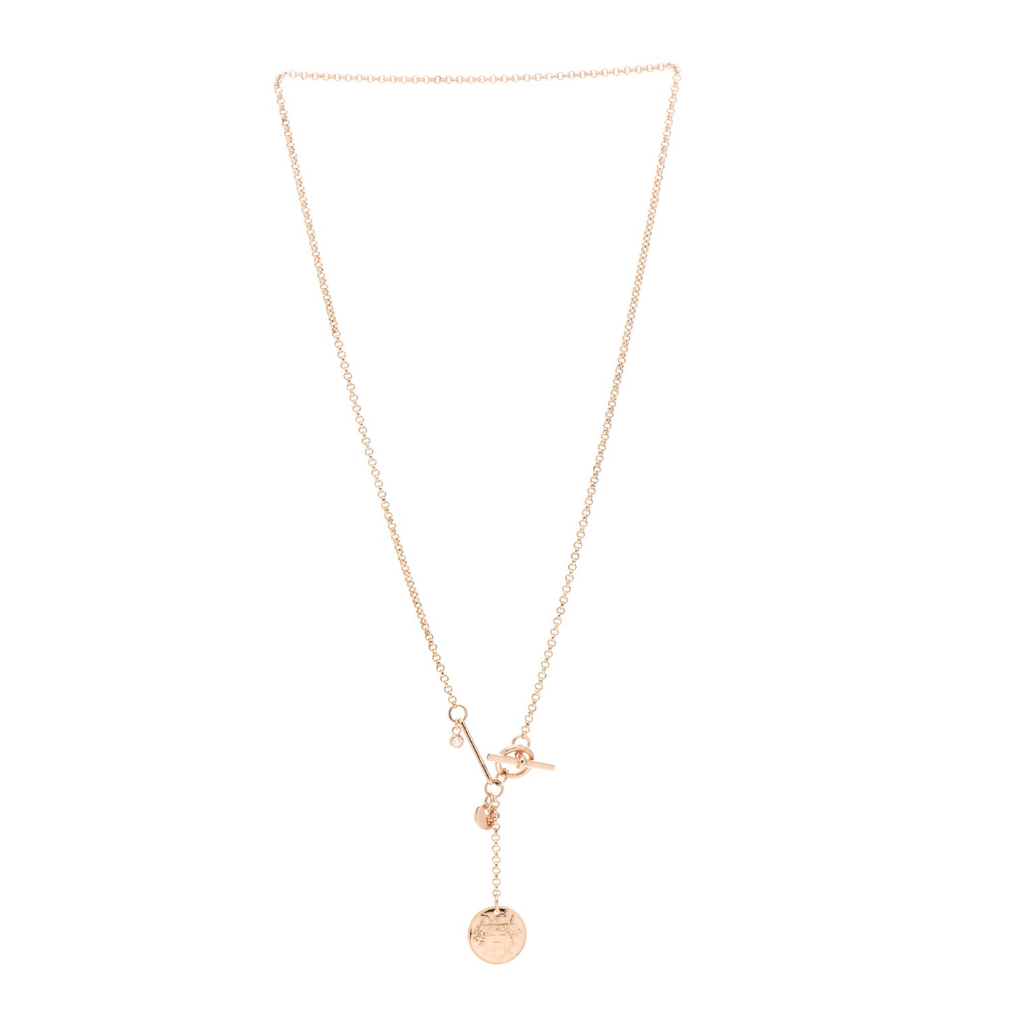 18K Rose Gold Diamond PM Ex-Libris Pendant Necklace