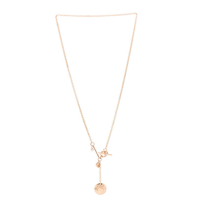 Hermes 18K Rose Gold Diamond PM Ex-Libris Pendant Necklace 3 of 5