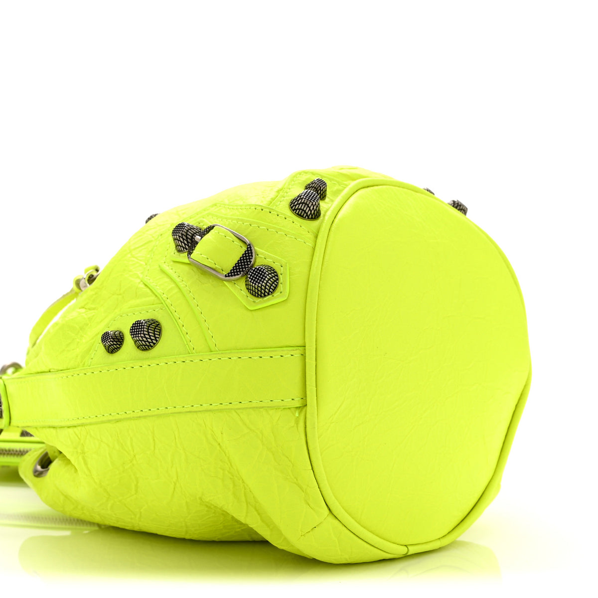 Balenciaga Agneau Arena Le Cagole Bucket Bag XS Fluo Yellow 9 of 10