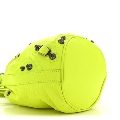Balenciaga Agneau Arena Le Cagole Bucket Bag XS Fluo Yellow 9 of 10