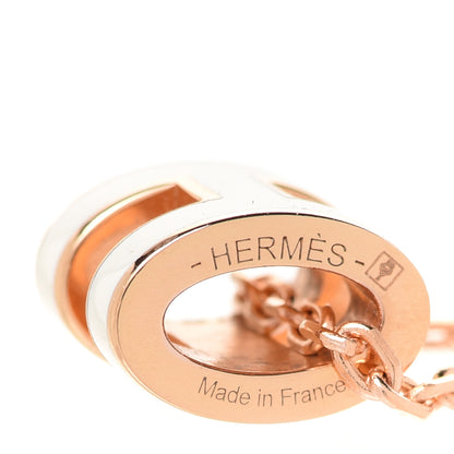 Hermes Lacquered Rose Gold Mini Pop H Pendant Necklace White 6 of 7
