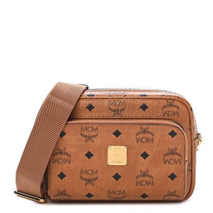 MCM Visetos Camera Crossbody Bag Cognac 1 of 9