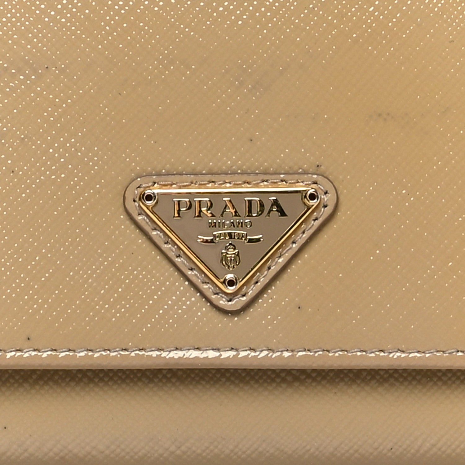 Prada Saffiano Vernice Metal Flap Wallet With Strap Sabbia 8 of 17