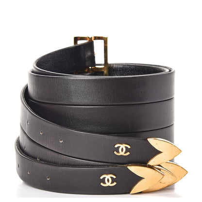 Chanel Lambskin CC Buckle Wide Belt 85 34 Black 1 of 8