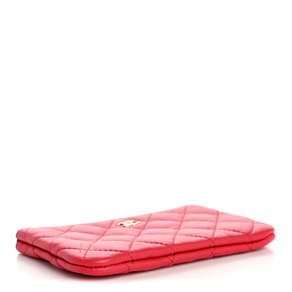 Chanel Lambskin Quilted Small Cosmetic Case Dark Pink 4 of 7