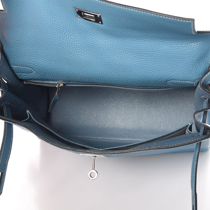Hermes Togo Kelly Retourne 32 Blue Jean 14 of 43