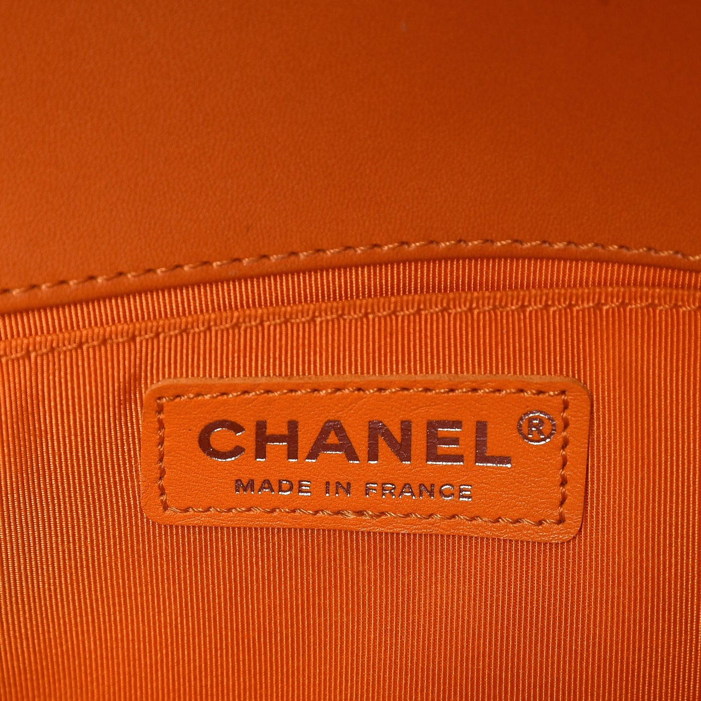 Lambskin Quilted Medium Boy Flap Orange