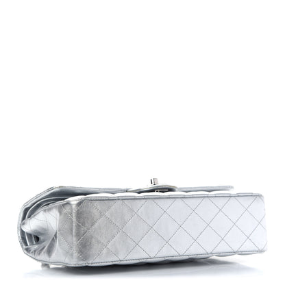 Chanel Metallic Lambskin Quilted Medium Double Flap Silver 4 of 15