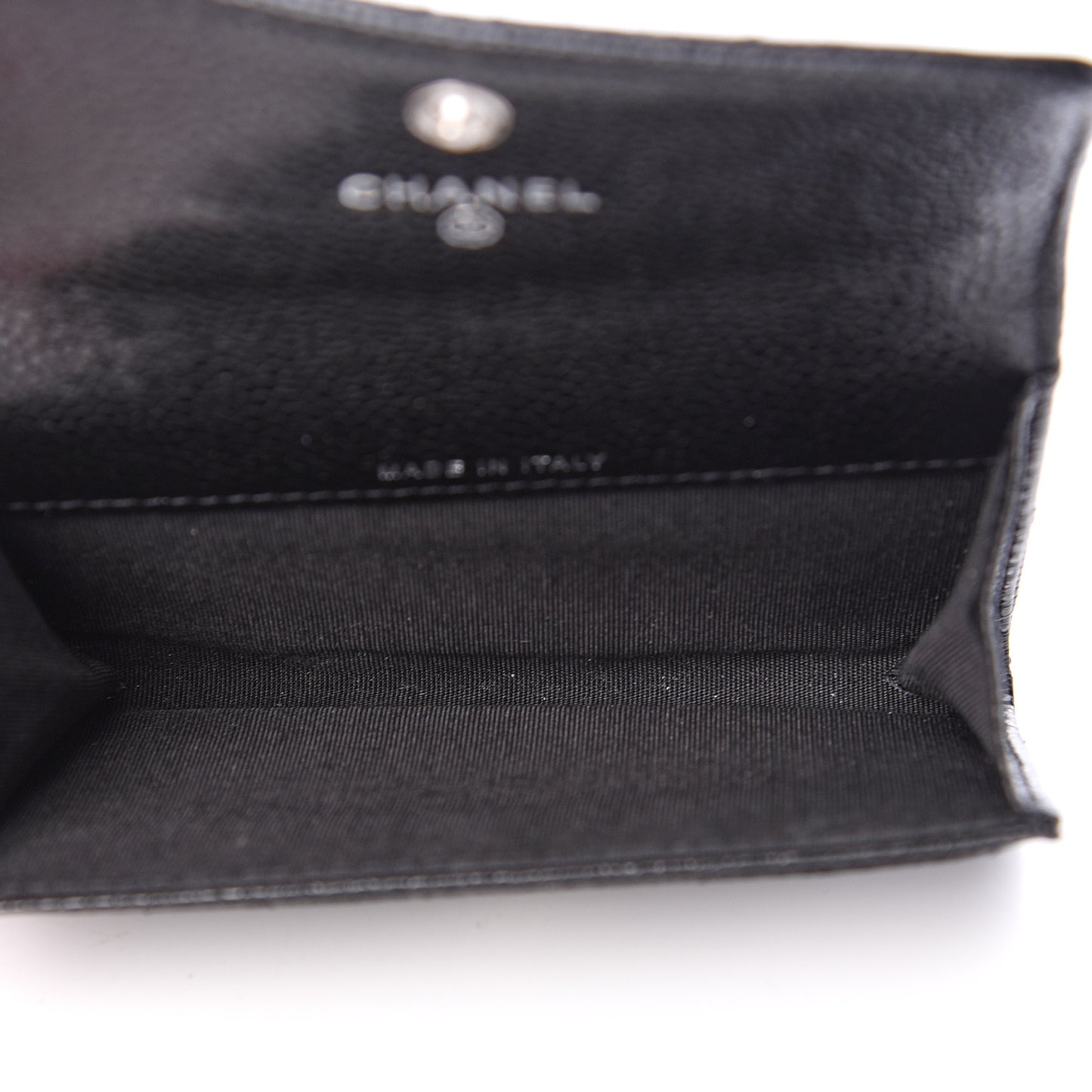 Caviar Quilted Incognito Flap Card Holder Black