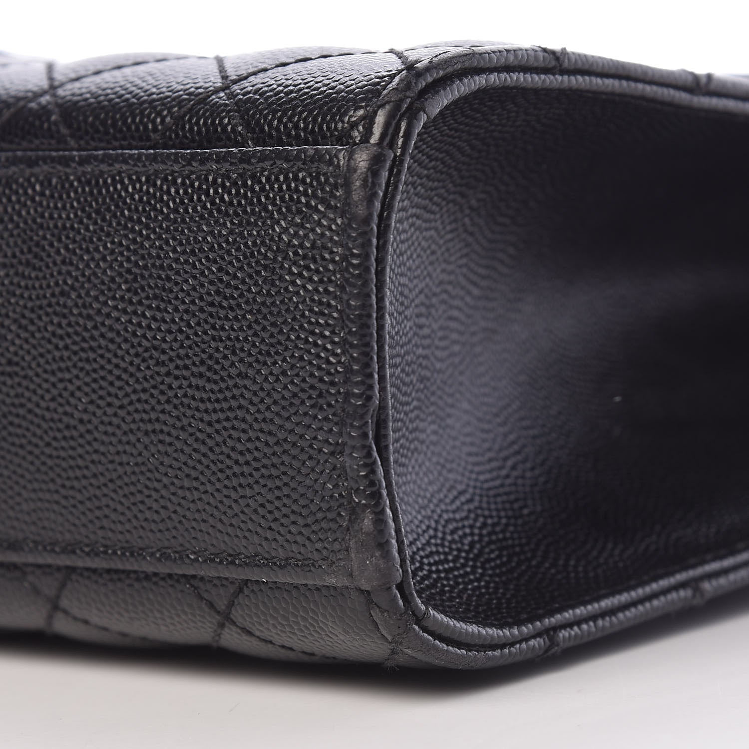 Saint Laurent Grain De Poudre Large Tri-Quilt Monogram Satchel Black 10 of 15