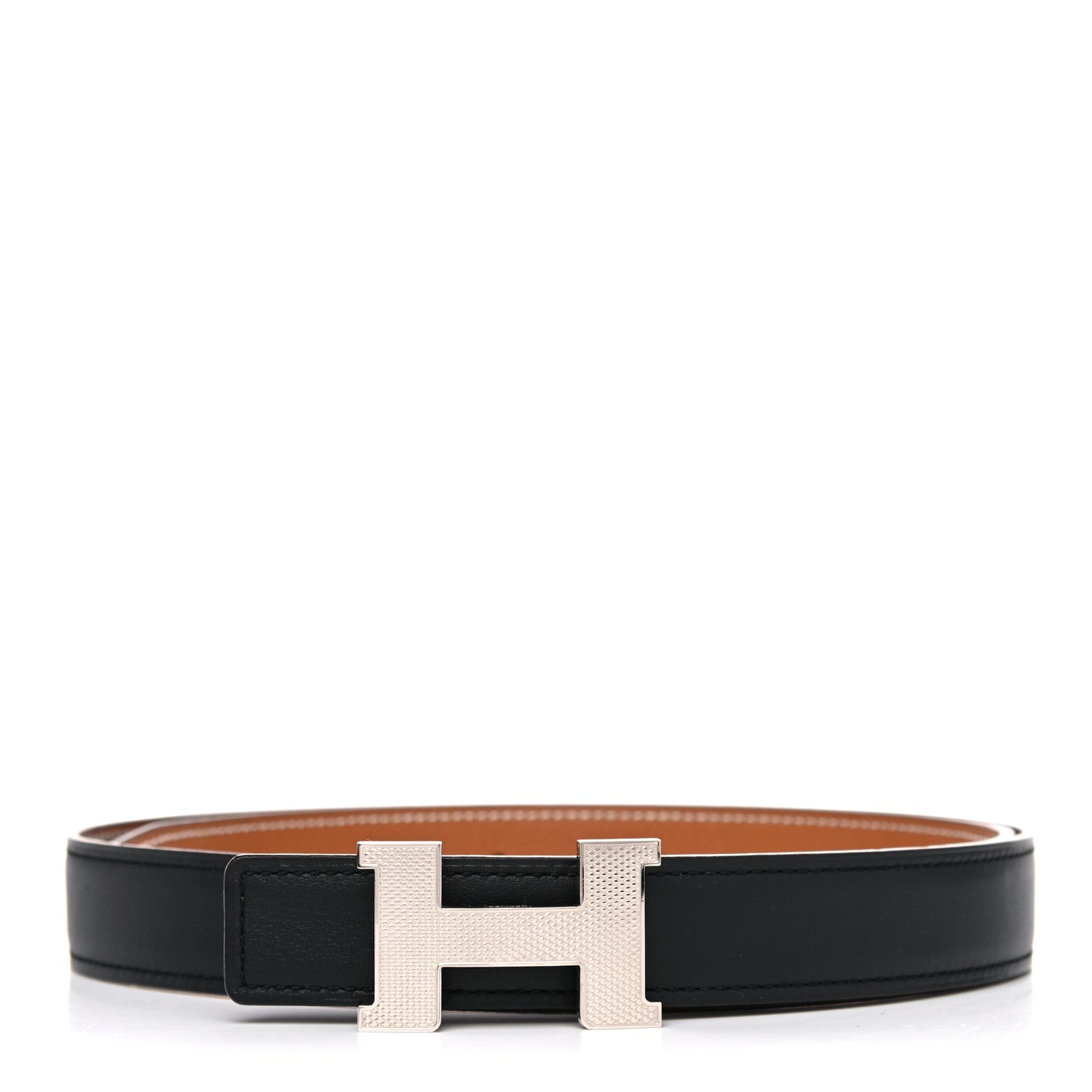 Hermes Swift Togo 32mm Guilloche H Belt 80 Black Gold 1 of 7