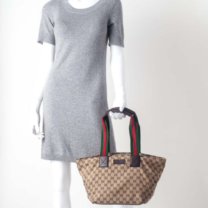 Gucci GG Monogram Medium Web Handle Bucket Tote 2 of 10