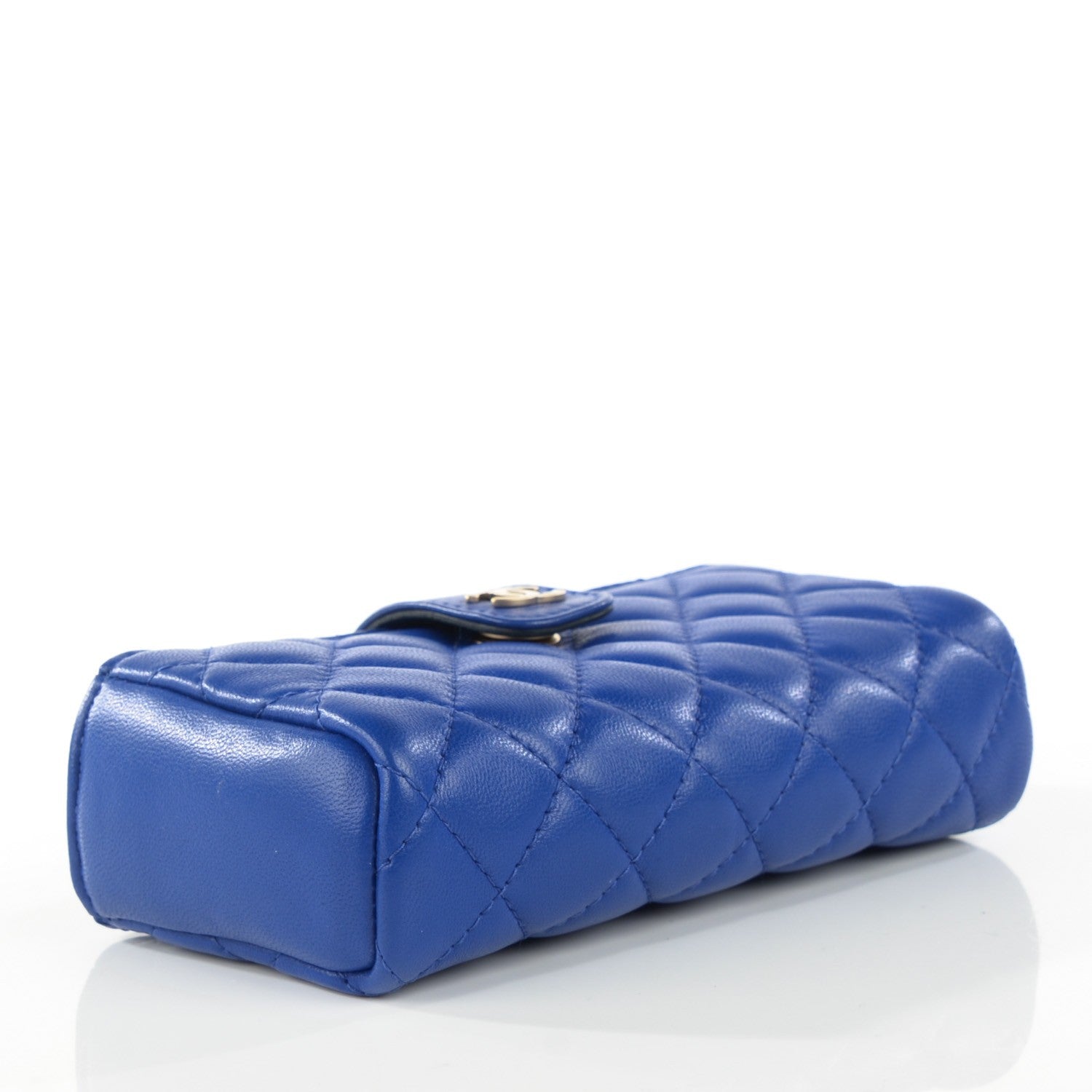 Chanel Lambskin Quilted Mini Phone Holder Clutch Dark Blue 4 of 9