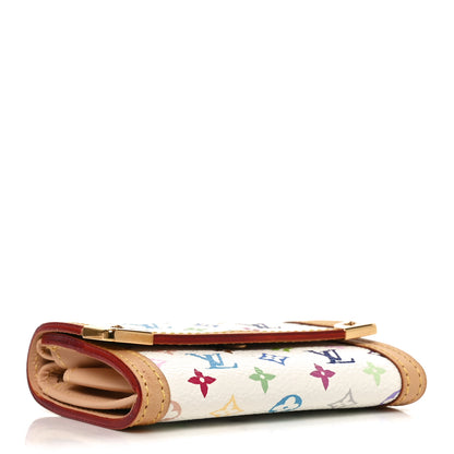 Louis Vuitton Monogram Multicolor Porte-Monnaie Plat Coin Purse White 4 of 6