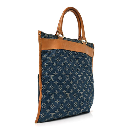 Louis Vuitton Monogram Denim Sac Plat Blue 3 of 9
