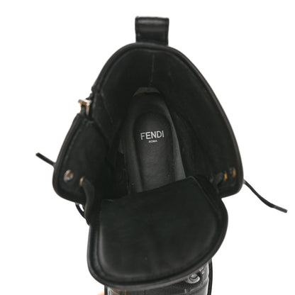 Fendi Nappa FF Embossed Womens Biker Boots 38.5 Black 7 of 11