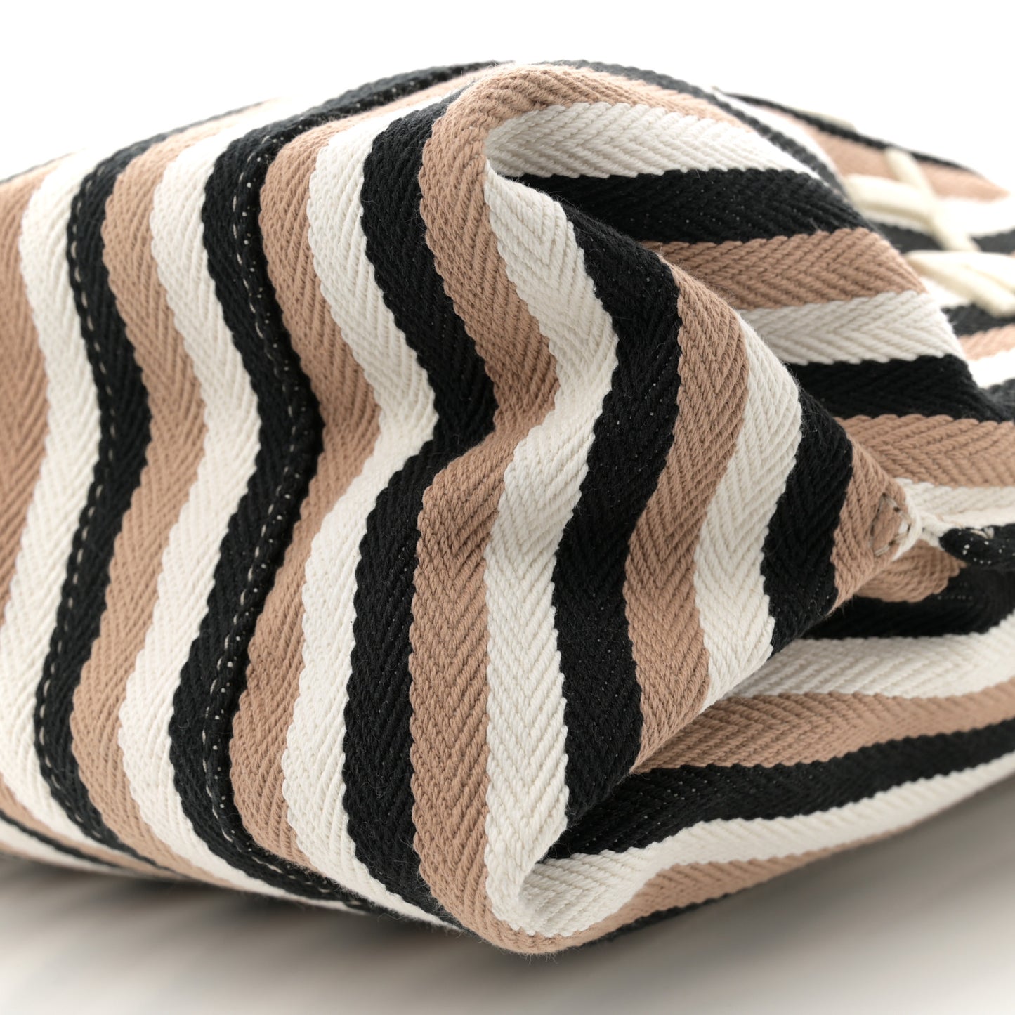 Jacquard Striped Beach Tote Bag Camel Multi