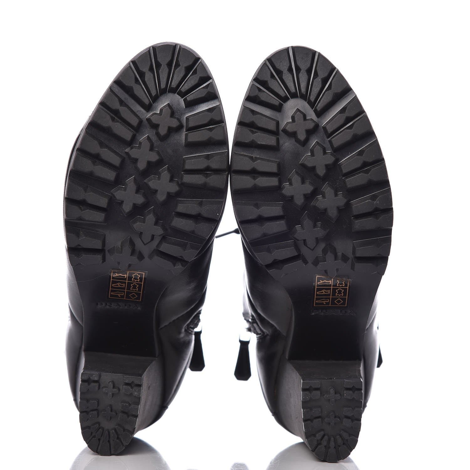 Prada Nappa Lace Up Ankle Boots 38 Black 7 of 13