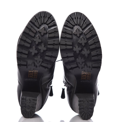Prada Nappa Lace Up Ankle Boots 38 Black 7 of 13