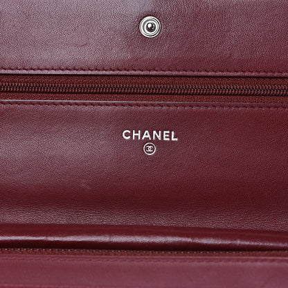 Chanel Caviar Timeless CC Wallet on Chain WOC Dark Red 5 of 16