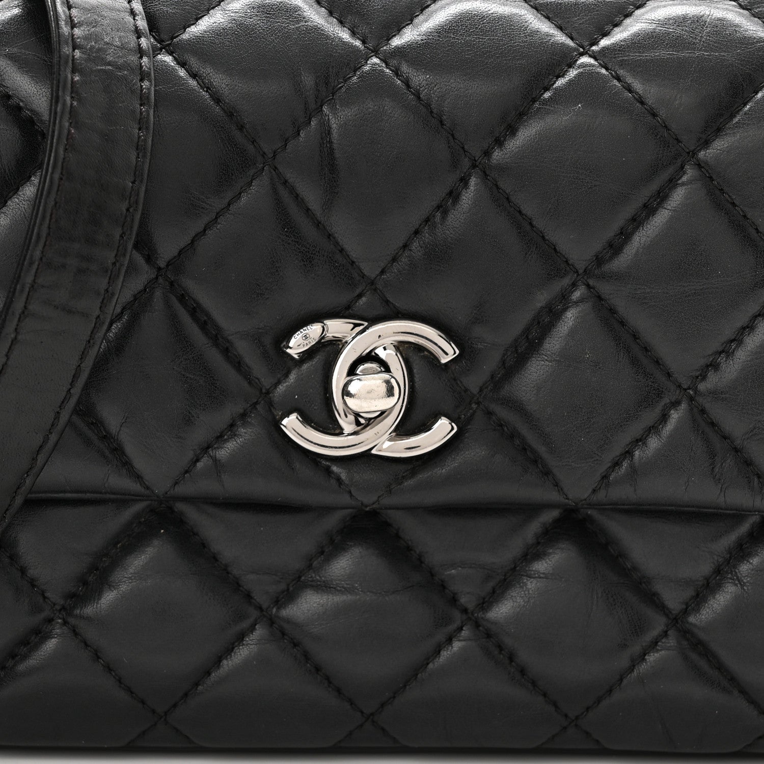 Chanel Aged Calfskin Quilted Mini Lady Pearly Flap Black 7 of 10