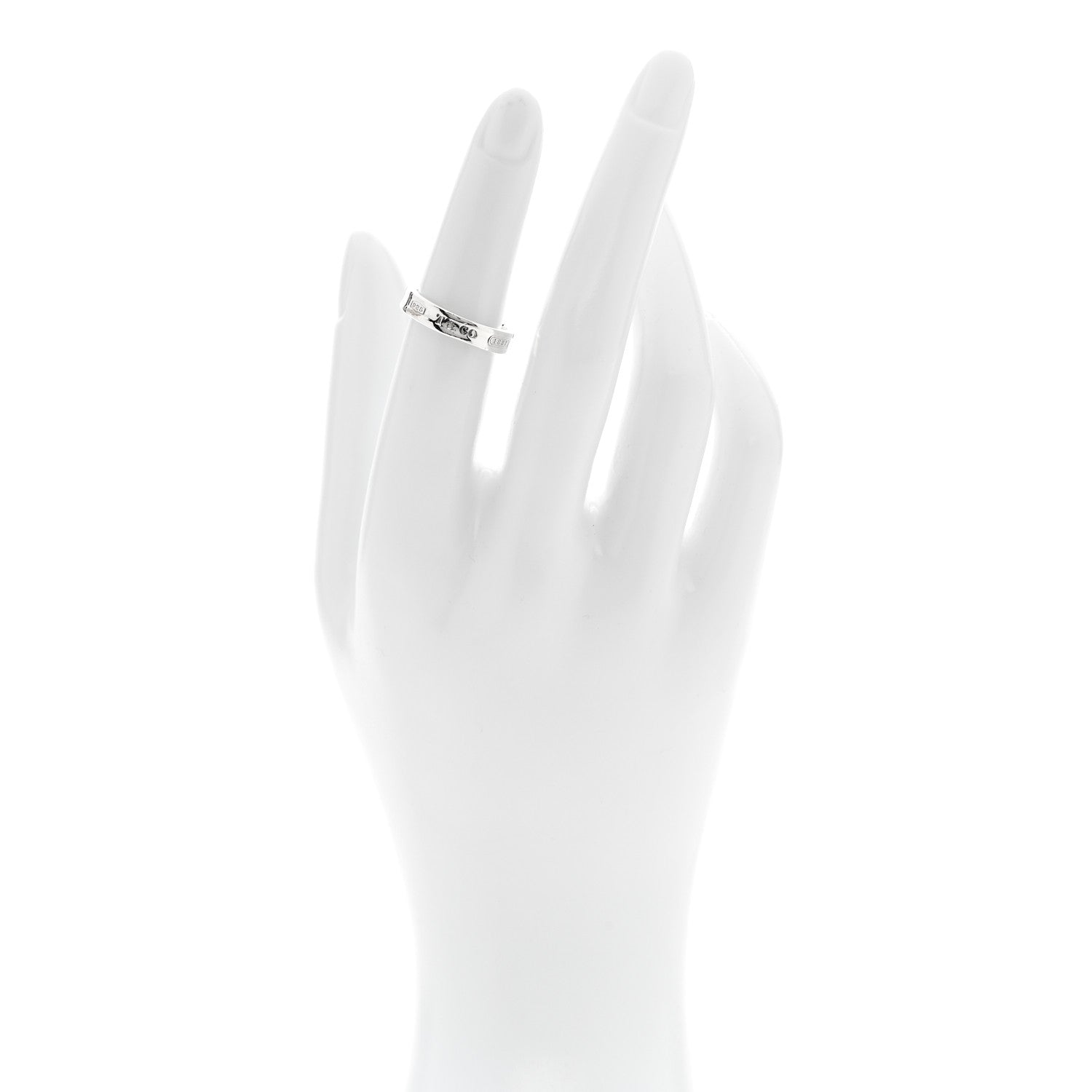 Tiffany Sterling Silver Narrow 1837 Band Ring 49 5 2 of 4