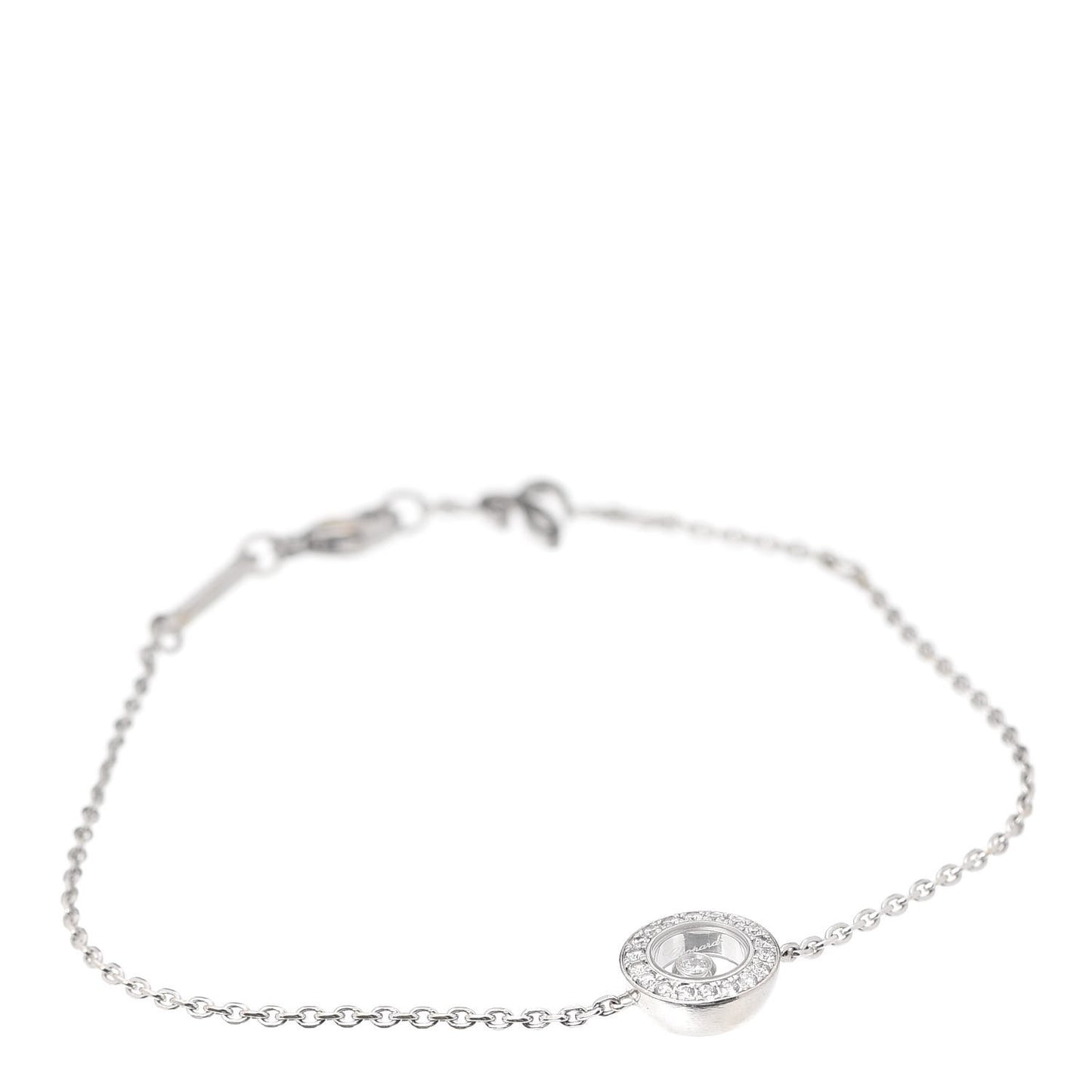 18K White Gold Happy Diamonds Icons Chain Bracelet