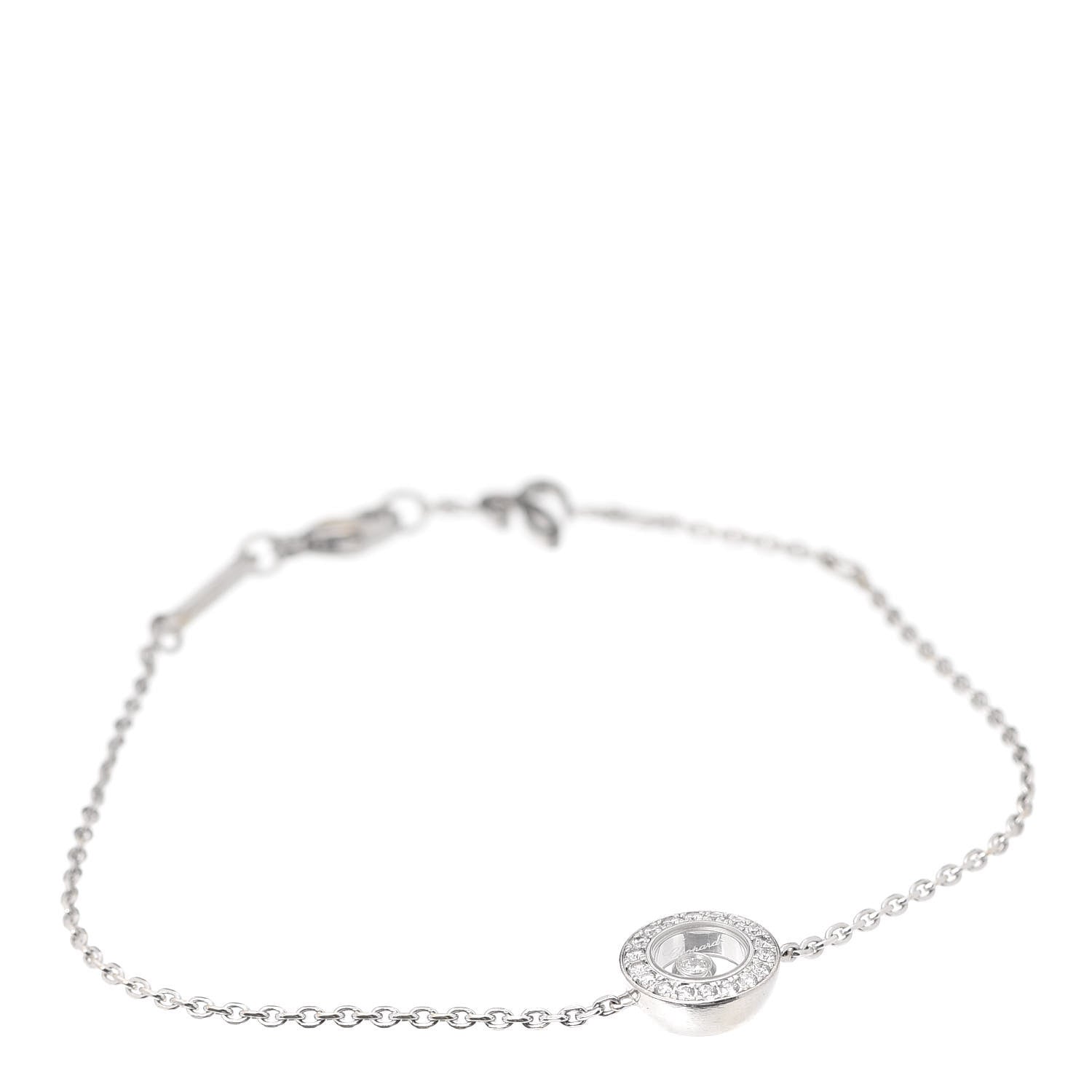 Chopard 18K White Gold Happy Diamonds Icons Chain Bracelet 1 of 6