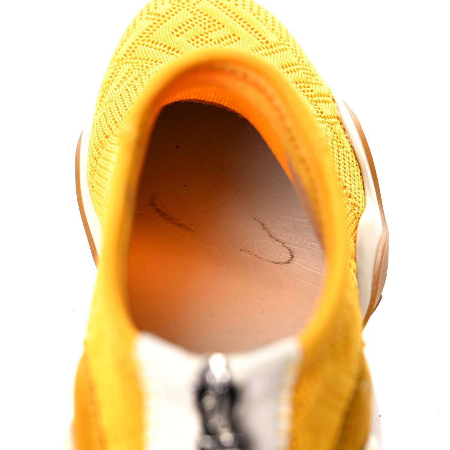 Fendi Technical 3D Mesh Womens FFluid Zip Up Sneakers 37 Reggae Corn White 16 of 16