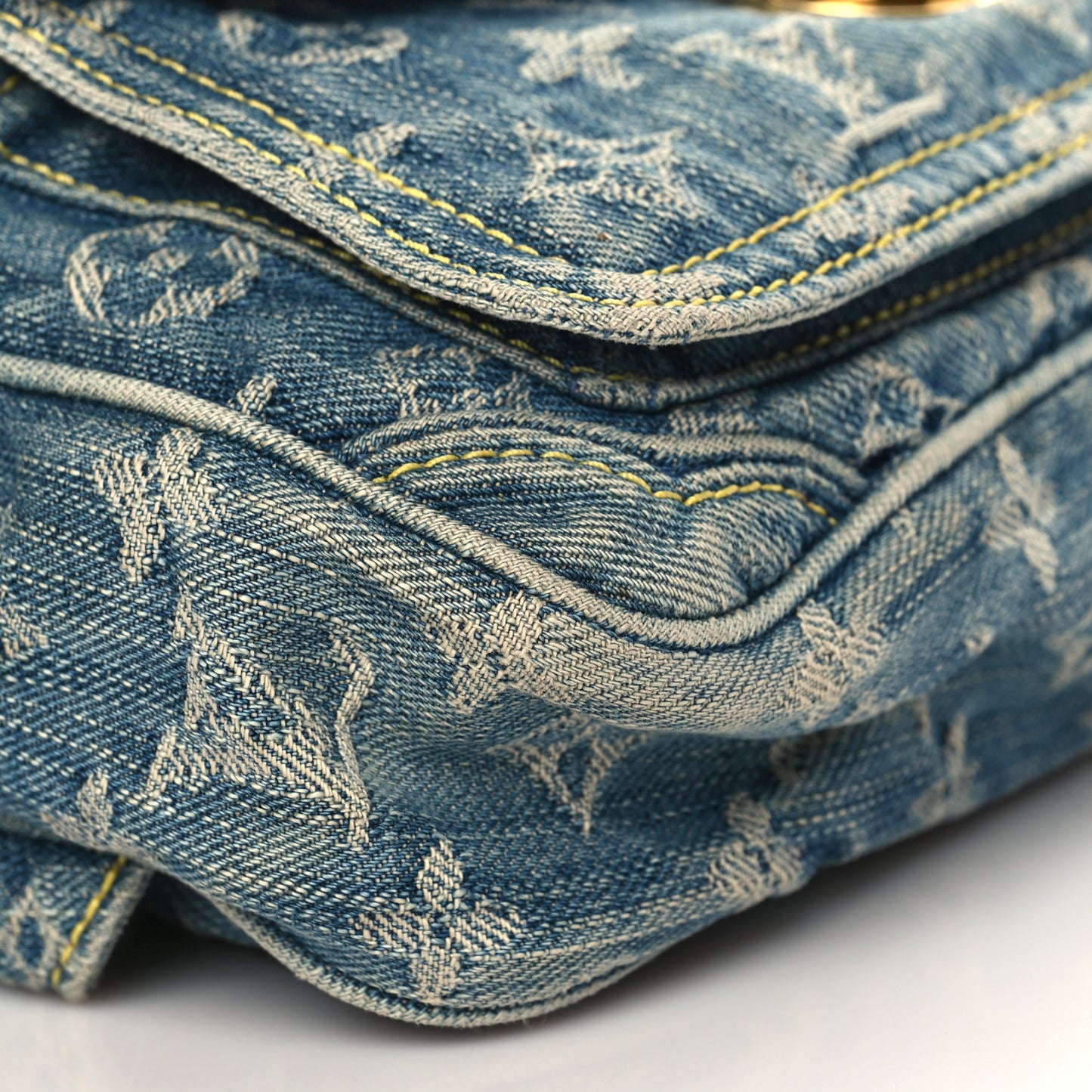 Monogram Denim Bum Bag Blue