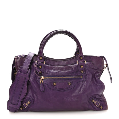 Balenciaga Agneau Giant 12 Rose Gold Hardware City Dark Violet 1 of 11