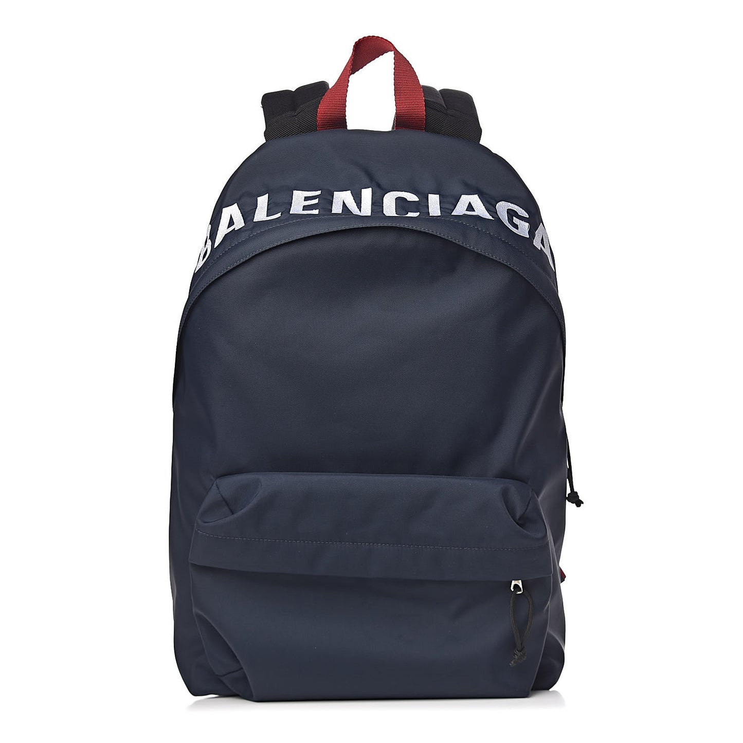 Sport Nylon Logo Embroidered Wheel Backpack Navy Blue Red