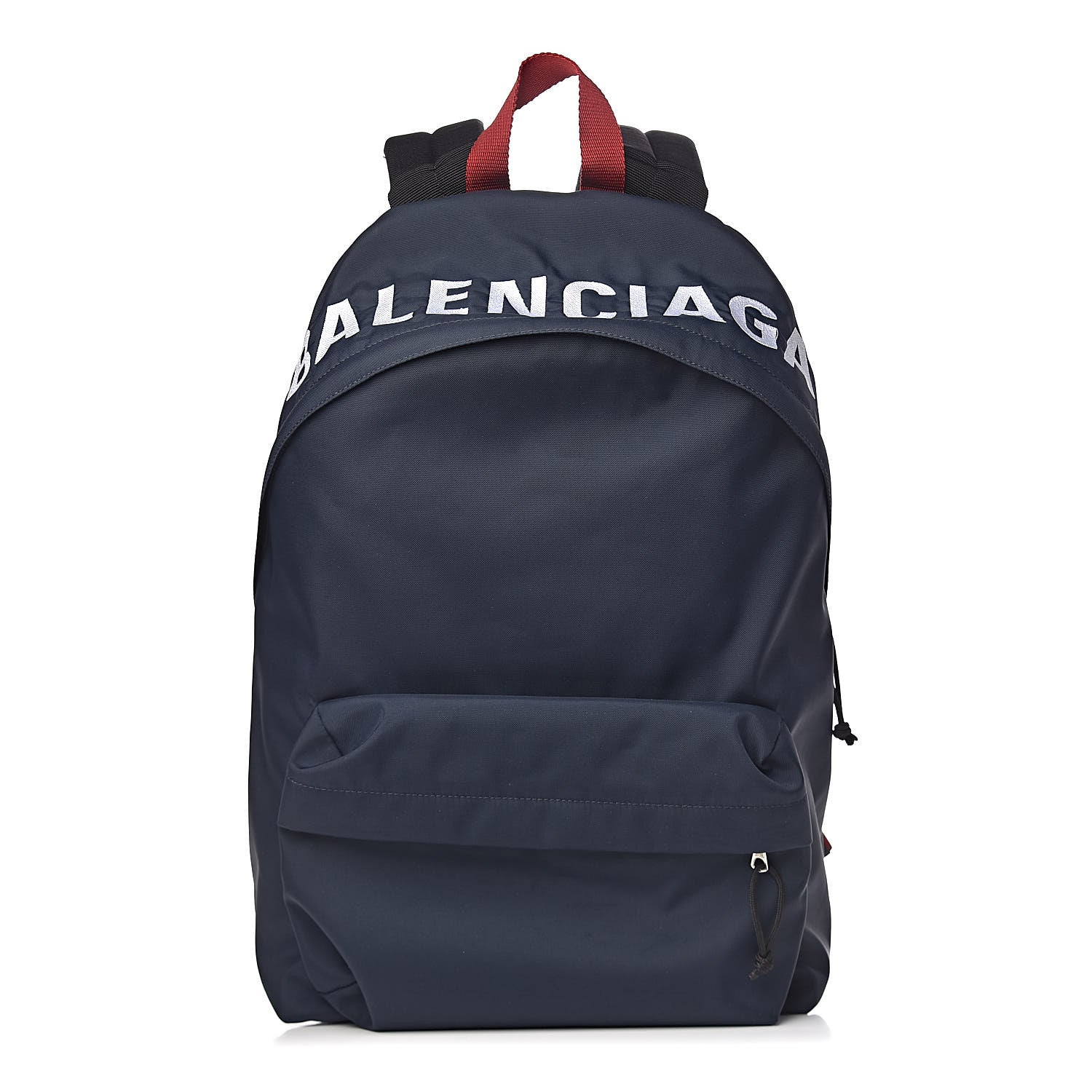 Balenciaga Sport Nylon Logo Embroidered Wheel Backpack Navy Blue Red 1 of 10
