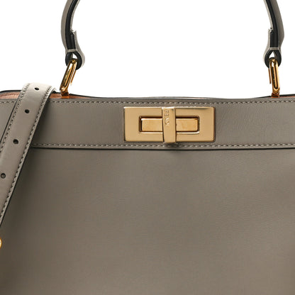 Fendi Vitello Seta Astrakan Intarsio Geometric Medium Peekaboo I SEE U Satchel Tortora 10 of 12