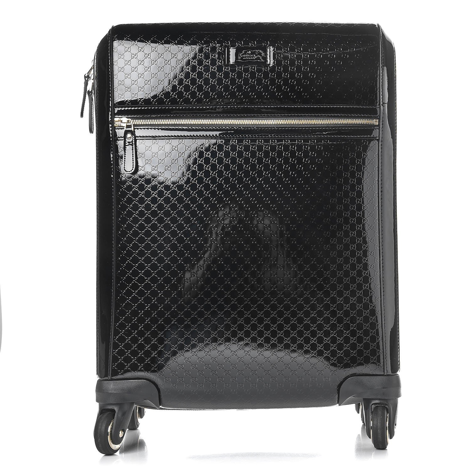 Gucci Patent Microguccissima Carry On Suitcase Black 1 of 12