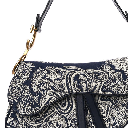 Christian Dior Canvas Embroidered Dioriviera Saddle Bag Blue 8 of 10