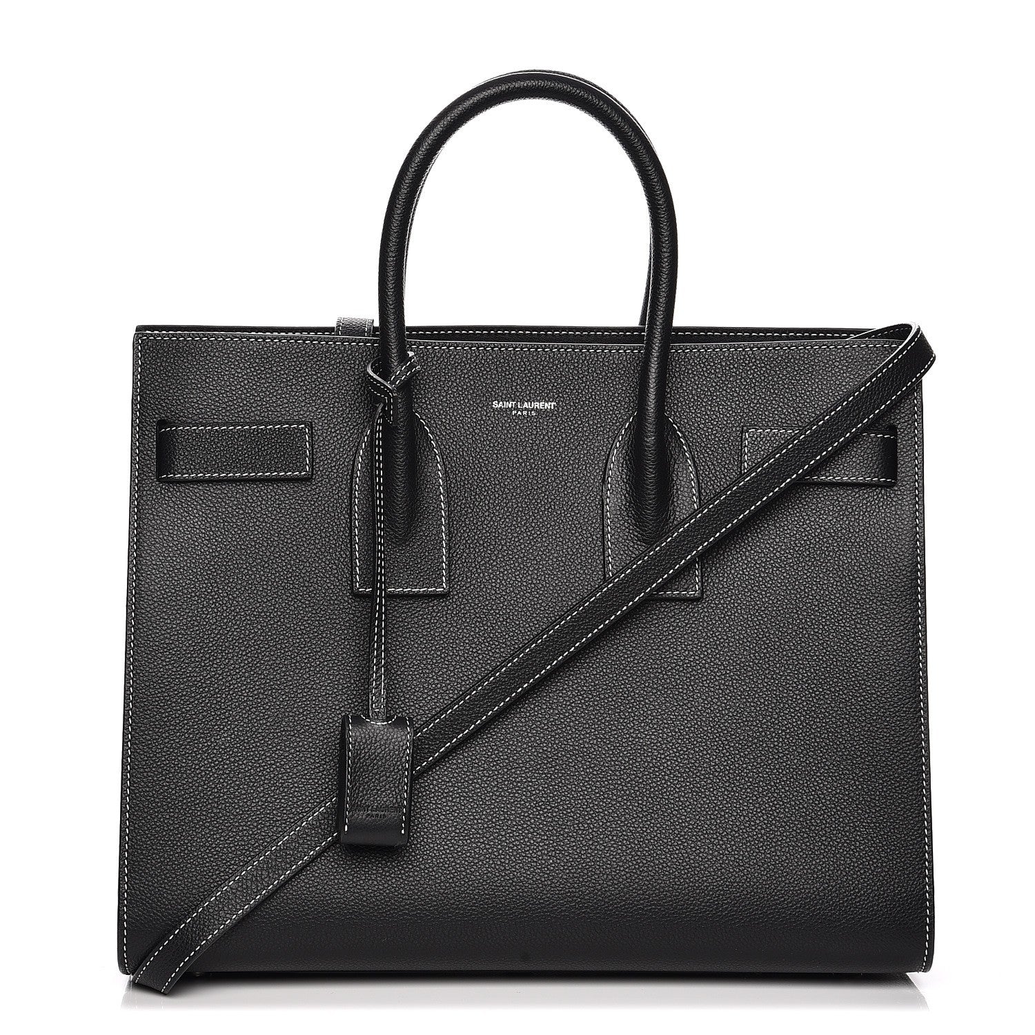 Saint Laurent Grained Calfskin Small Sac De Jour Black 1 of 11