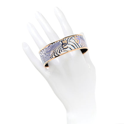 Hermes Enamel Printed Zebres De Tanzania Wide Bracelet 62 2 of 6