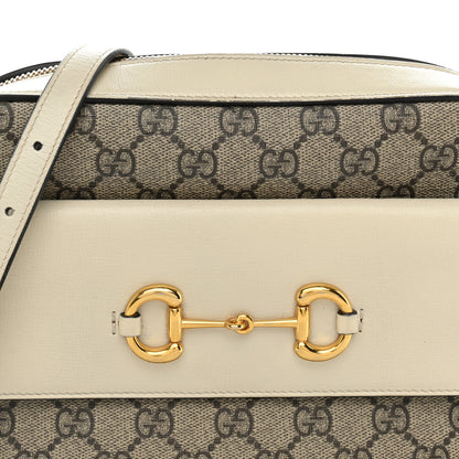 Gucci GG Supreme Monogram Small Horsebit 1955 Shoulder Bag Beige Mystic White 8 of 10