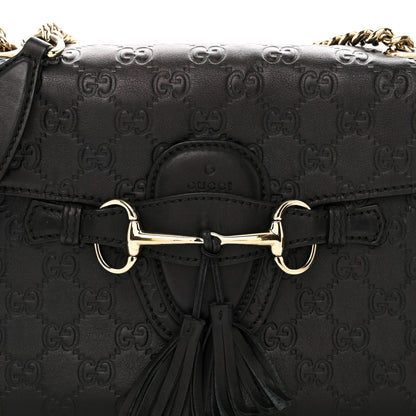 Gucci Guccissima Medium Emily Chain Shoulder Bag Black 5 of 13